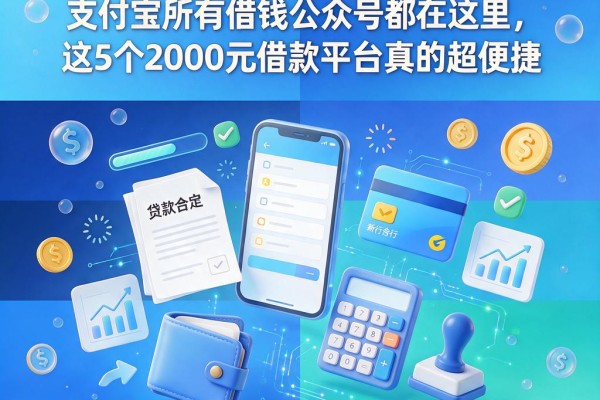 2026年最新盘点：支付宝所有借钱公众号都在这里，这5个2000元借款平台真的超便捷