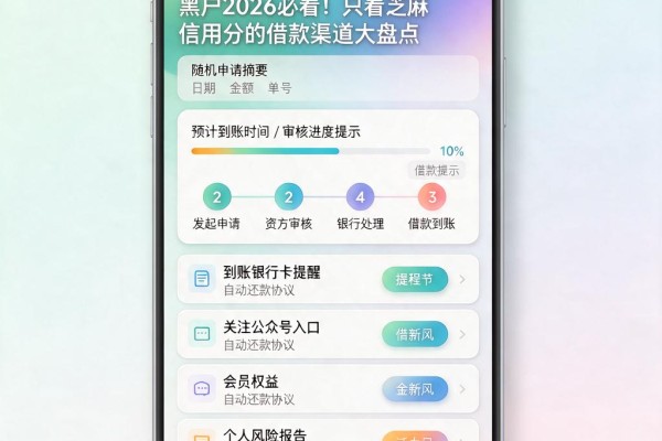 黑户2026必看！只看芝麻信用分的借款渠道大盘点