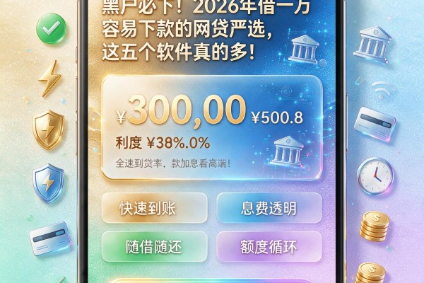 黑户必下！2026年借一万容易下款的网贷严选，这五个软件真的多！