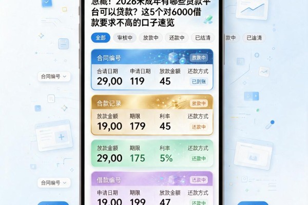 急藏！2026未成年有哪些贷款平台可以贷款？这5个对6000借款要求不高的口子速览