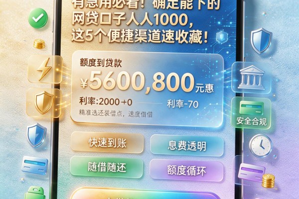 有急用必看！确定能下的网贷口子人人1000，这5个便捷渠道速收藏