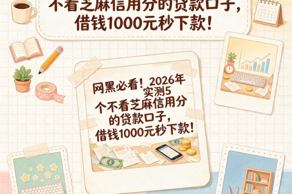 网黑必看！2026年实测5个不看芝麻信用分的贷款口子，借钱1000元秒下款！