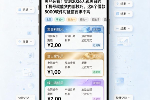 黑户必看！实测2026无视黑白的手机号就能贷内部技巧，这5个借款5000软件对征信要求不高