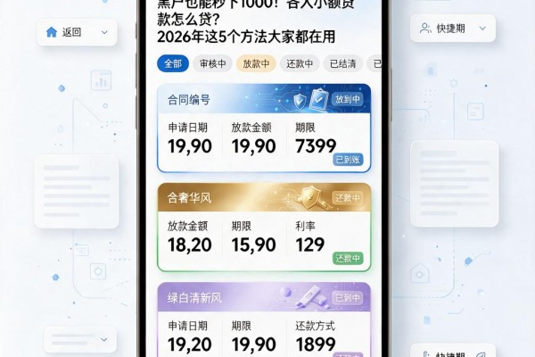 黑户也能秒下1000！各人小额贷款怎么贷？2026年这5个方法大家都在用