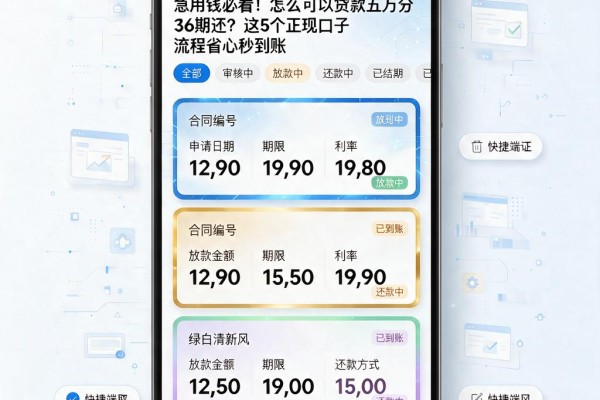 急用钱必看！怎么可以贷款五万分36期还？这5个正规口子流程省心秒到账