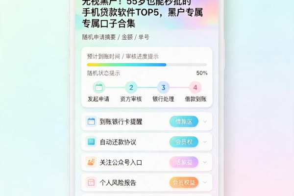 无视黑户！55岁也能秒批的手机贷款软件TOP5，黑户专属口子合集