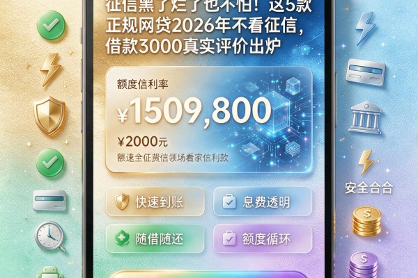 征信黑了烂了也不怕！这5款正规网贷2026年不看征信，借款3000真实评价出炉